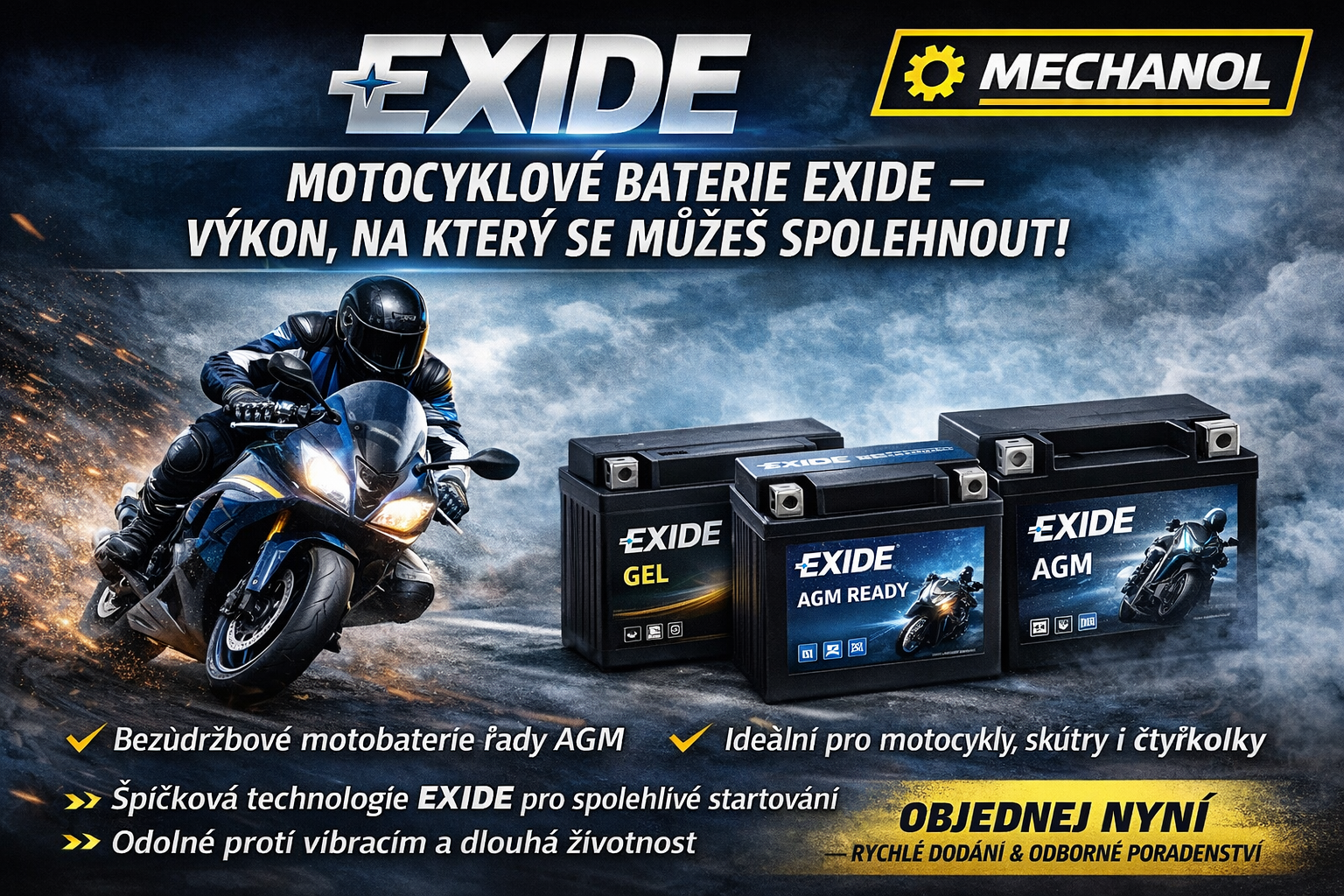 Motobaterie EXIDE