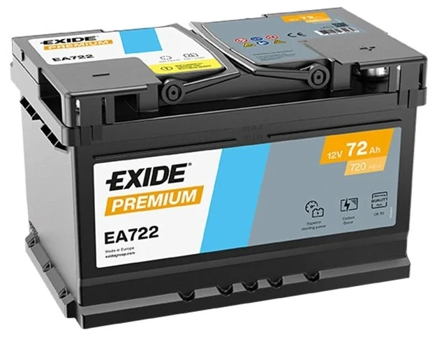 EXIDE Premium 12V 72Ah 720A EA722