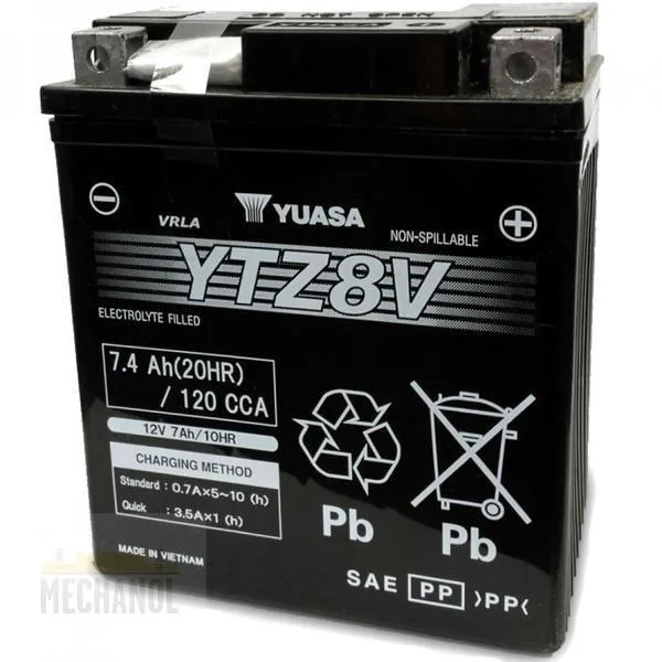 TOP motobaterie YUASA YTZ 8V 12V 7Ah