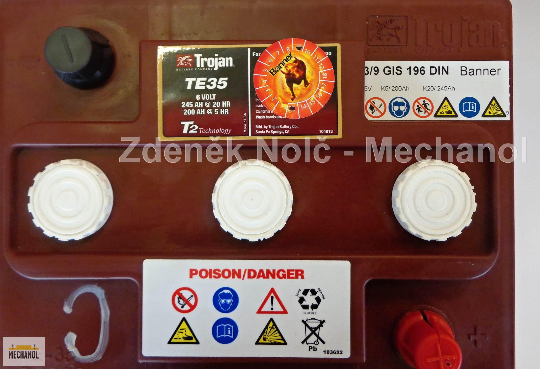 Trakční baterie Trojan TE 35, 245Ah, 6V