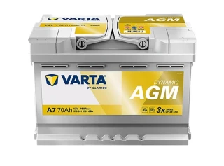 Autobaterie VARTA Silver Dynamic AGM 70Ah, 12V, A7 (E39)